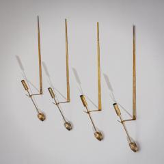 Pierre Forssell Set of Four Brass Wall Candle Holders Mod 607 by Pierre Forssell for Skultuna - 4681517