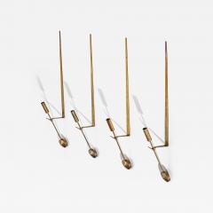 Pierre Forssell Set of Four Brass Wall Candle Holders Mod 607 by Pierre Forssell for Skultuna - 4681530