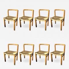 Pierre Gautier Delaye Gautier Delahaye exceptional set of 8 organic rush chairs - 1168531