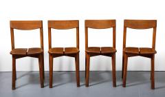 Pierre Gautier Delaye Oak Dining Chairs by Pierre Gautier Delaye France c 1950s - 3055199