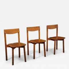 Pierre Gautier Delaye Oak Dining Chairs by Pierre Gautier Delaye France c 1950s - 3056864