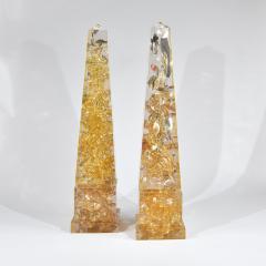 Pierre Giraudon Pair of impressive obelisks in fractal resin - 2292565