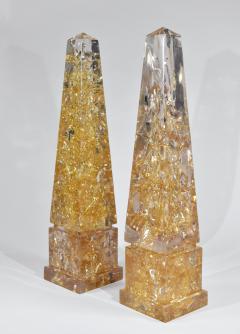 Pierre Giraudon Pair of impressive obelisks in fractal resin - 2292566