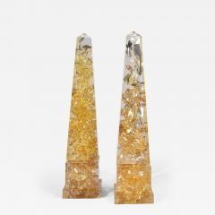 Pierre Giraudon Pair of impressive obelisks in fractal resin - 2294162