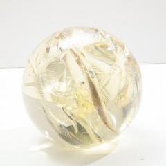 Pierre Giraudon Pierre Giraudon Fractured Resin Sphere Acrylic Sculpture Clear Yellow Gold - 2777623