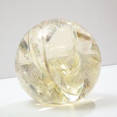 Pierre Giraudon Pierre Giraudon Fractured Resin Sphere Acrylic Sculpture Clear Yellow Gold - 2777624