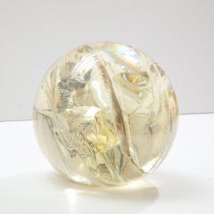 Pierre Giraudon Pierre Giraudon Fractured Resin Sphere Acrylic Sculpture Clear Yellow Gold - 2777627