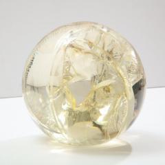 Pierre Giraudon Pierre Giraudon Fractured Resin Sphere Acrylic Sculpture Clear Yellow Gold - 2777628