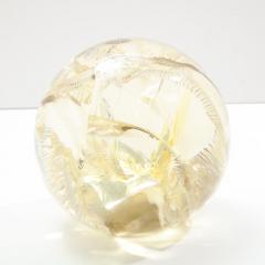 Pierre Giraudon Pierre Giraudon Fractured Resin Sphere Acrylic Sculpture Clear Yellow Gold - 2777631