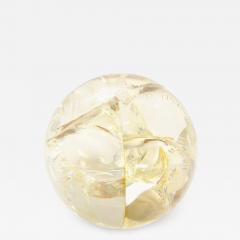 Pierre Giraudon Pierre Giraudon Fractured Resin Sphere Acrylic Sculpture Clear Yellow Gold - 2784586