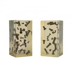 Pierre Giraudon Resin Bolt Bookends Acrylic Steel - 4106977