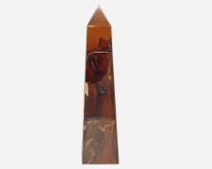 Pierre Giraudon Resin obelisk with wood bark inclusions by Pierre Giraudon France circa 1970 - 3993238