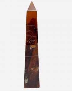 Pierre Giraudon Resin obelisk with wood bark inclusions by Pierre Giraudon France circa 1970 - 3993239