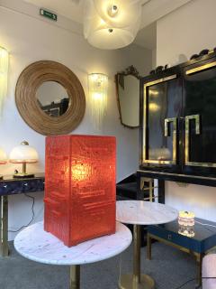 Pierre Giraudon Sculpture Red Resin Lamp France 1970s - 2224945