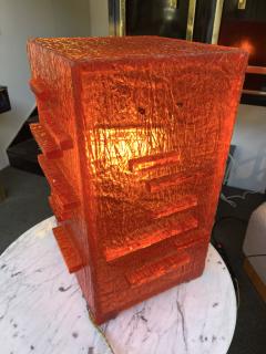 Pierre Giraudon Sculpture Red Resin Lamp France 1970s - 2224946