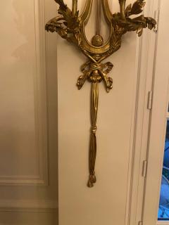 Pierre Gouthi re 1890 1900 3 Pairs of Louis XVI Style Gilt Bronze Four Lights After Gouthiere - 2863282