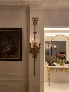 Pierre Gouthi re 1890 1900 3 Pairs of Louis XVI Style Gilt Bronze Four Lights After Gouthiere - 2863286