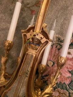 Pierre Gouthi re 1890 1900 3 Pairs of Louis XVI Style Gilt Bronze Four Lights After Gouthiere - 2863288