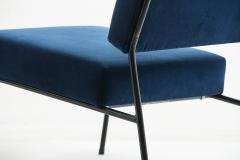 Pierre Guariche Blue velvet slipper chairs by Pierre Guariche for Airborne circa 1955 - 1504568