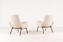 Pierre Guariche PIERRE GUARICHE Pair of Armchairs SK660 with Footstools 1953  - 3298350
