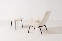 Pierre Guariche PIERRE GUARICHE Pair of Armchairs SK660 with Footstools 1953  - 3298352