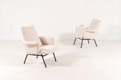 Pierre Guariche PIERRE GUARICHE Pair of Armchairs SK660 with Footstools 1953  - 3298361