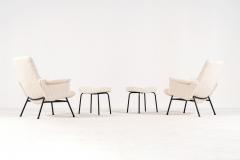 Pierre Guariche PIERRE GUARICHE Pair of Armchairs SK660 with Footstools 1953  - 3298363