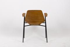 Pierre Guariche Pierre Guariche Armchair in plywood and black lacquered metal 1960 s - 2041374