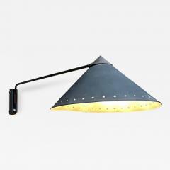 Pierre Guariche Pierre Guariche French Modern Black Perforated Cone Wall Sconce France 1950s - 2170622