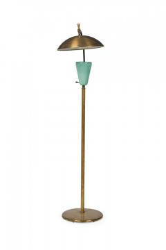 Pierre Guariche Pierre Guariche Mid Century French Brass and Green Enamel Floor Lamp - 4652886