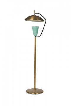 Pierre Guariche Pierre Guariche Mid Century French Brass and Green Enamel Floor Lamp - 4652887