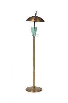 Pierre Guariche Pierre Guariche Mid Century French Brass and Green Enamel Floor Lamp - 4652888