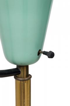 Pierre Guariche Pierre Guariche Mid Century French Brass and Green Enamel Floor Lamp - 4652890
