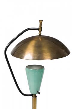 Pierre Guariche Pierre Guariche Mid Century French Brass and Green Enamel Floor Lamp - 4652891