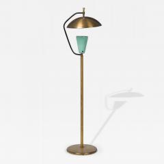 Pierre Guariche Pierre Guariche Mid Century French Brass and Green Enamel Floor Lamp - 4700912
