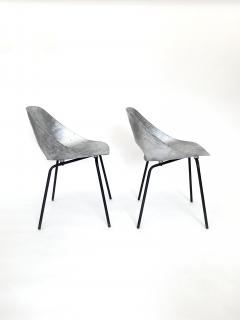 Pierre Guariche Pierre Guariche for Steiner France Cast Aluminum Pair of Tulip Chairs c1954 - 4687909