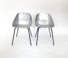 Pierre Guariche Pierre Guariche for Steiner France Cast Aluminum Pair of Tulip Chairs c1954 - 4687911