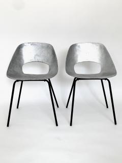Pierre Guariche Pierre Guariche for Steiner France Cast Aluminum Pair of Tulip Chairs c1954 - 4687918