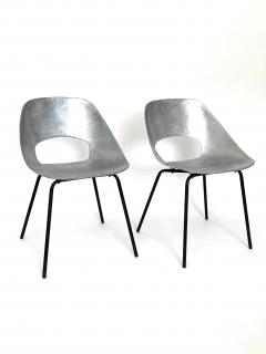 Pierre Guariche Pierre Guariche for Steiner France Cast Aluminum Pair of Tulip Chairs c1954 - 4688510