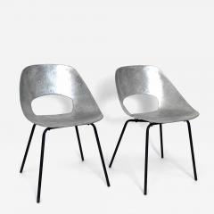 Pierre Guariche Pierre Guariche for Steiner France Cast Aluminum Pair of Tulip Chairs c1954 - 4688513