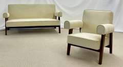 Pierre Jeanneret Authentic Pierre Jeanneret Upholstered Bridge Sofa Chair Set Mid Century Modern - 2489181