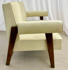 Pierre Jeanneret Authentic Pierre Jeanneret Upholstered Bridge Sofa Chair Set Mid Century Modern - 2489198