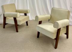 Pierre Jeanneret Authentic Pierre Jeanneret Upholstered Bridge Sofa Chair Set Mid Century Modern - 4224274