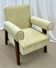 Pierre Jeanneret Authentic Pierre Jeanneret Upholstered Bridge Sofa Chair Set Mid Century Modern - 4224277
