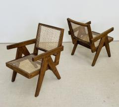 Pierre Jeanneret French Mid Century Modern Easy Armchairs Teak Chandigarh - 3800479