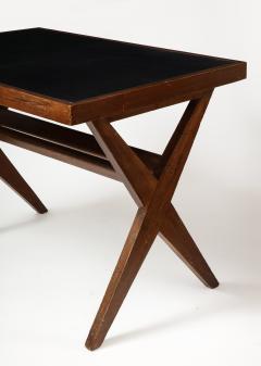 Pierre Jeanneret Leather and Teak Desk by Pierre Jeanneret Chandigarh India - 3242774