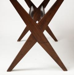 Pierre Jeanneret Leather and Teak Desk by Pierre Jeanneret Chandigarh India - 3242781