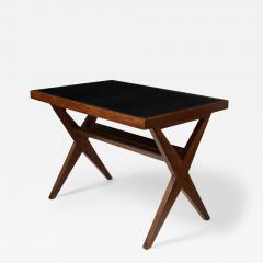 Pierre Jeanneret Leather and Teak Desk by Pierre Jeanneret Chandigarh India - 3243915