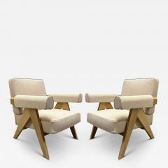 Pierre Jeanneret PAIR OF PIERRE JEANNERET 1960 CAPITOL COMPLEX ARMCHAIR IN LIPARI CREMA - 3620196