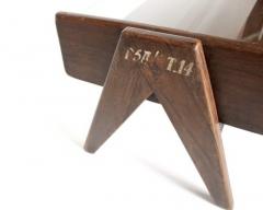 Pierre Jeanneret PJ TB 05 COFFEE TABLE FROM CHANDIGARH TEAK AND GLASS TOP NUMBERED - 3218999